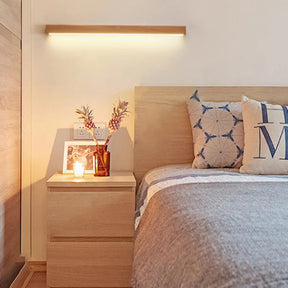 Modern Long Strip Wood LED Wall Lamp