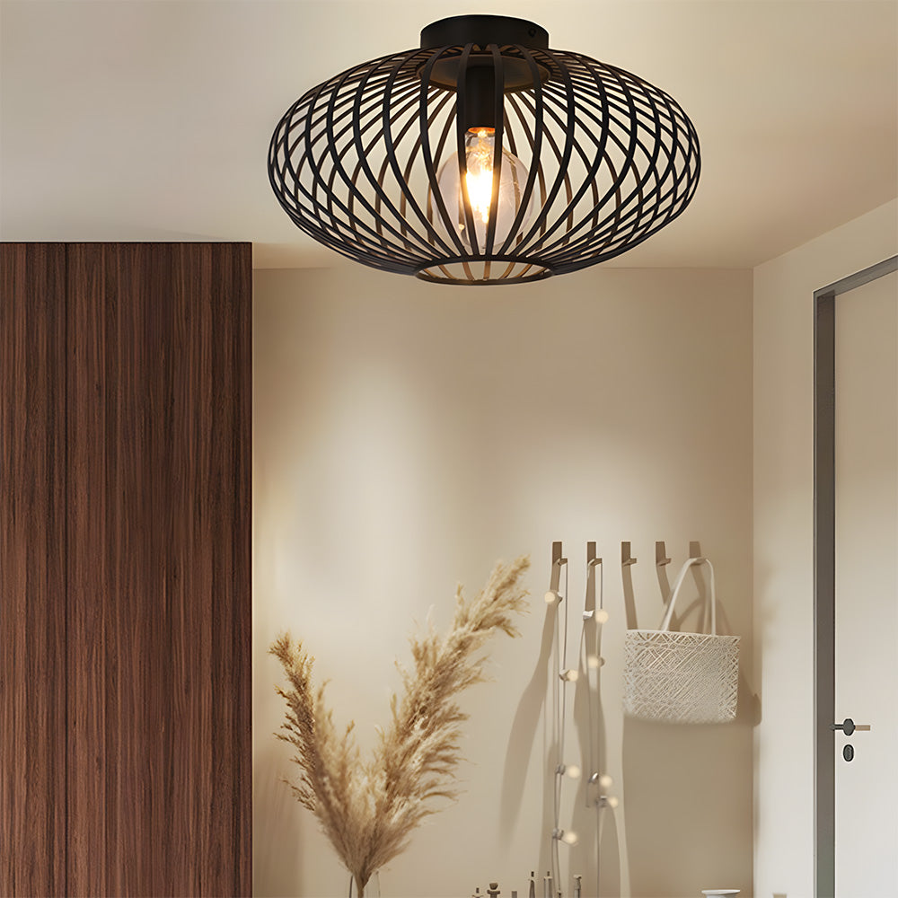 Vintage Industrial Metal Cage Ceiling Lights for Hallway Kitchen