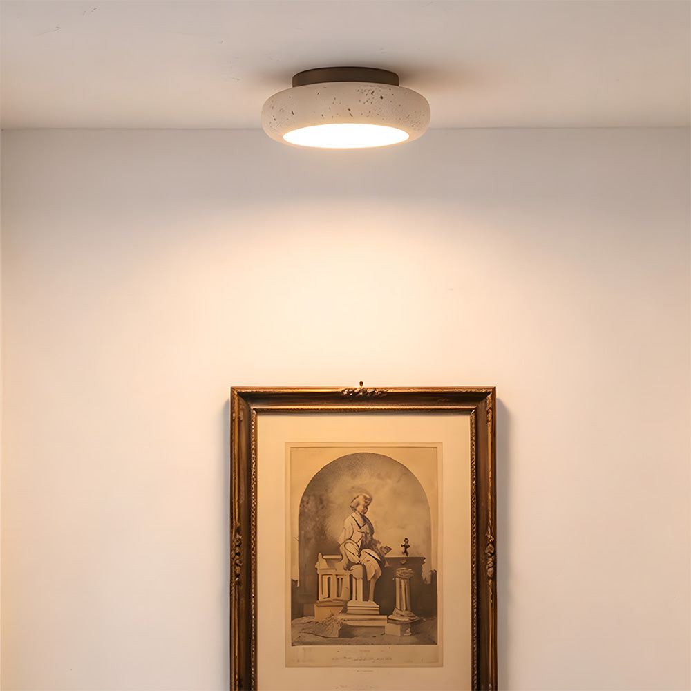 Wabi-Sabi Travertine Semi Flush Ceiling Lights For Hallway