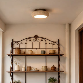 Wabi-Sabi Travertine Semi Flush Ceiling Lights For Hallway