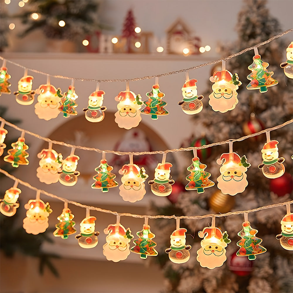 Christmas Tree Snowman Battery Powered Decorative String Lights
