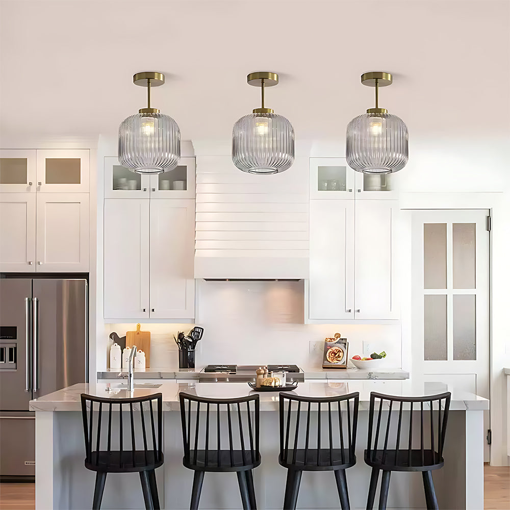 Mid century close to ceiling lights for hallway