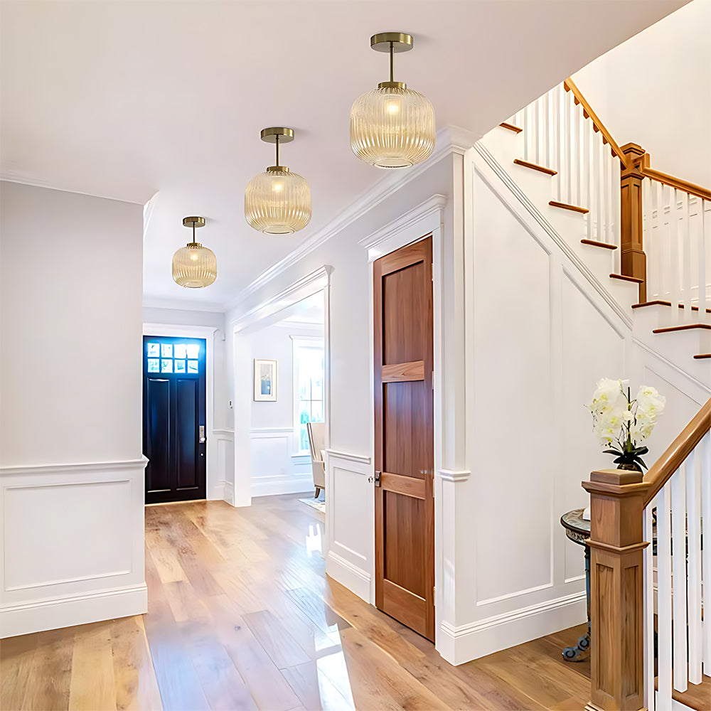 Mid century close to ceiling lights for hallway