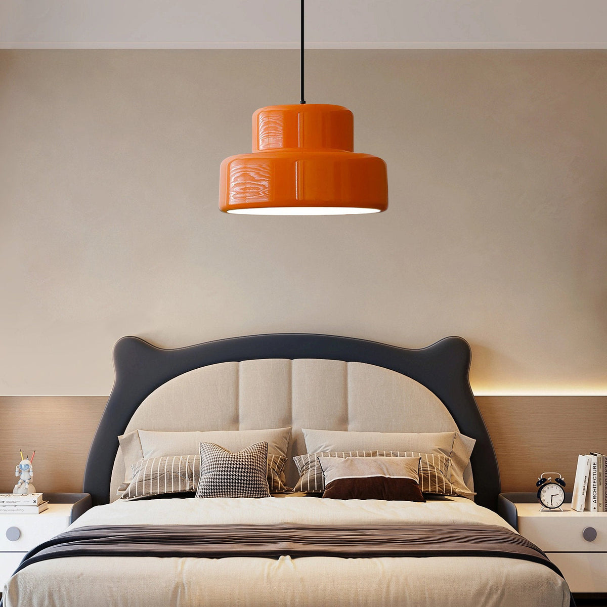 Bauhaus Vintage Orange Pendant Light For Dining Room