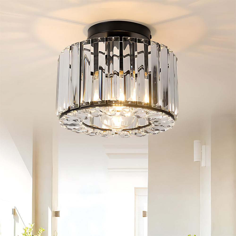 Modern Crystals Semi Flush Mount Ceiling Light for Hallway