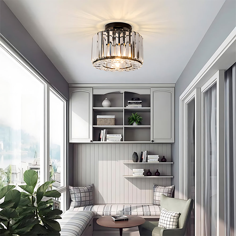 Modern Crystals Semi Flush Mount Ceiling Light for Hallway
