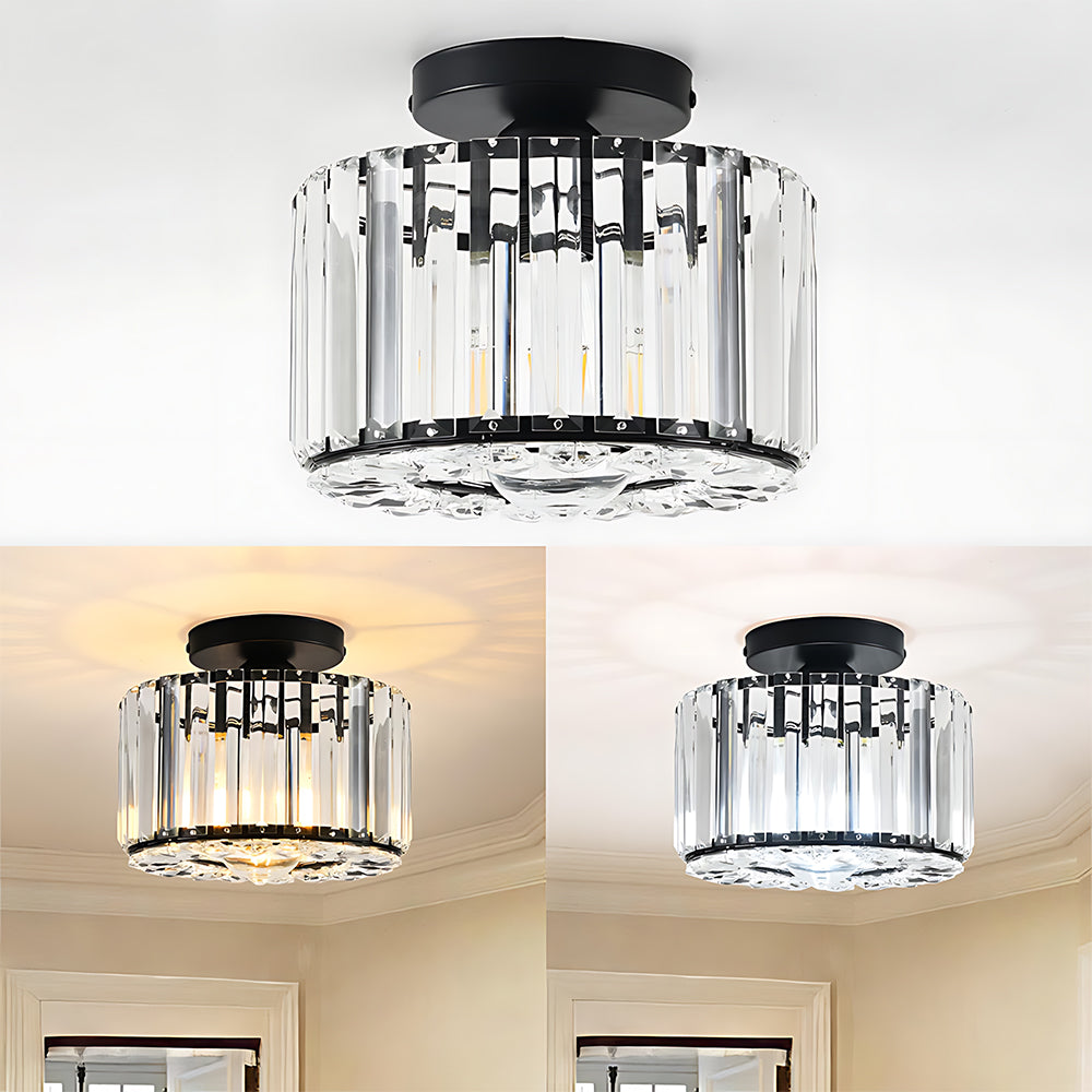 Modern Crystals Semi Flush Mount Ceiling Light for Hallway