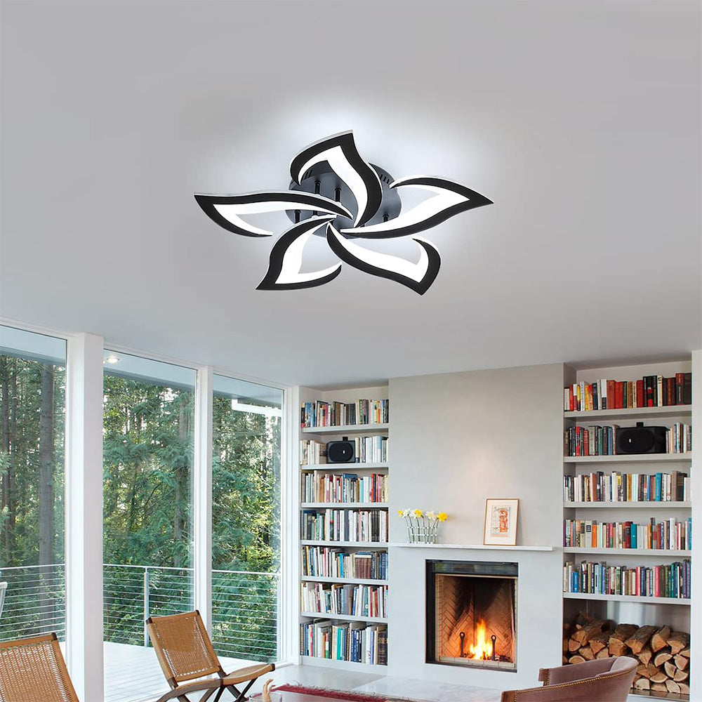 Contemporary Flower Shape Iron LED Ceiling Light For Living Room