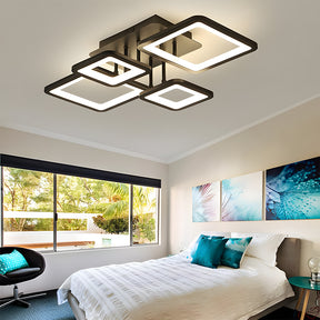 Modern LED Ceiling Light, Black Acrylic Ceiling Lamp for Living Room