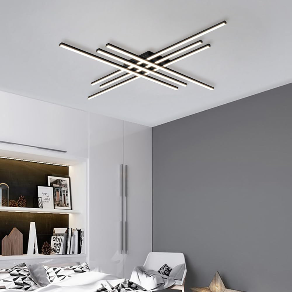 Industrial Minimalist Iron Living Room Semi Flush LED Ceiling Light