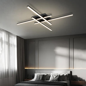 Industrial Minimalist Iron Living Room Semi Flush LED Ceiling Light