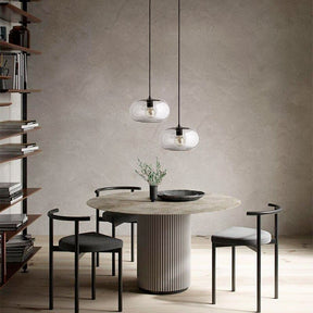 Pendant Light with Round Glass Lampshade