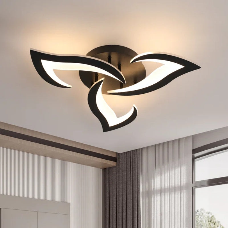 Contemporary Flower Shape Iron LED Ceiling Light For Living Room