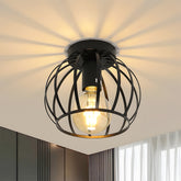 Metal Cage Ceiling Lampshade Black Ceiling Lights for Hallway