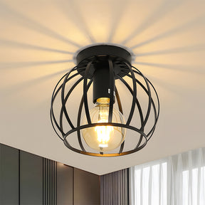 Metal Cage Ceiling Lampshade Black Ceiling Lights for Hallway