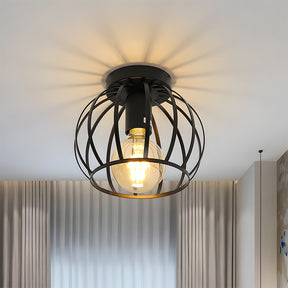 Metal Cage Ceiling Lampshade Black Ceiling Lights for Hallway