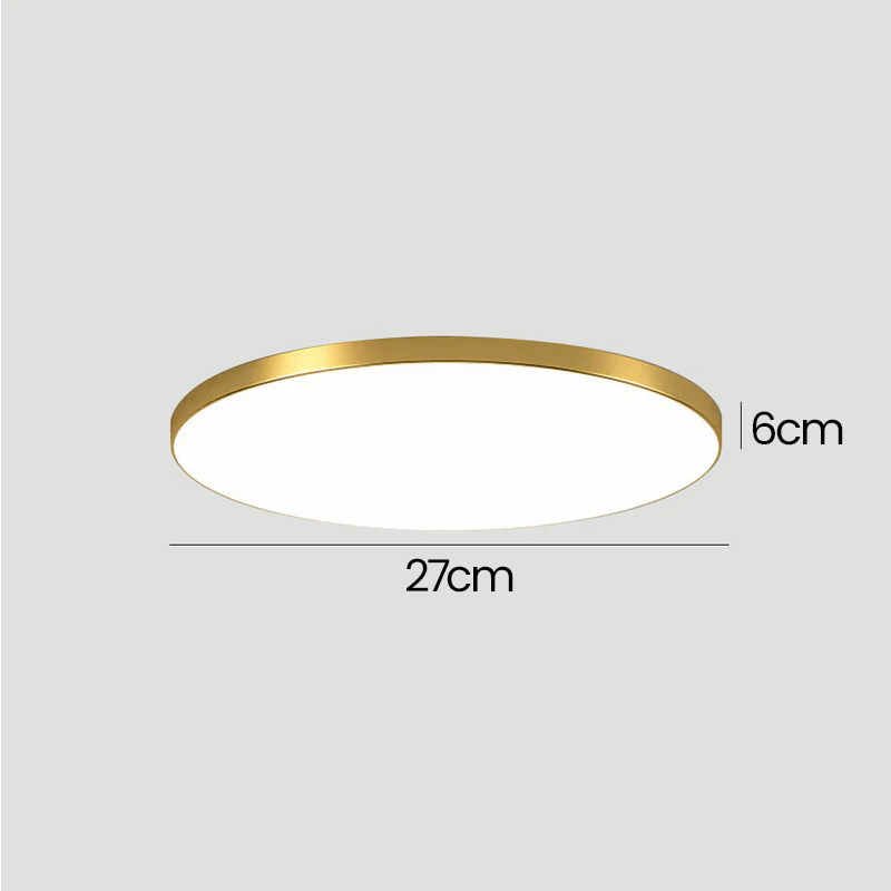 Led Flush Ceiling Light, 3 Light Colors Changeable, Gold, 27cm, Round