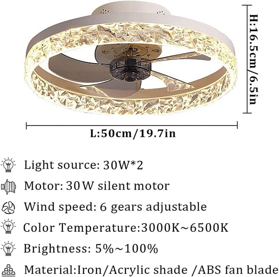 Modern Round Hardware Ceiling Fan With LED Light