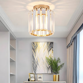 Modern Simplicity Clear Striped Glass Shade Ceiling Light