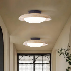 Wabi-Sabi Travertine Semi Flush Ceiling Lights For Hallway