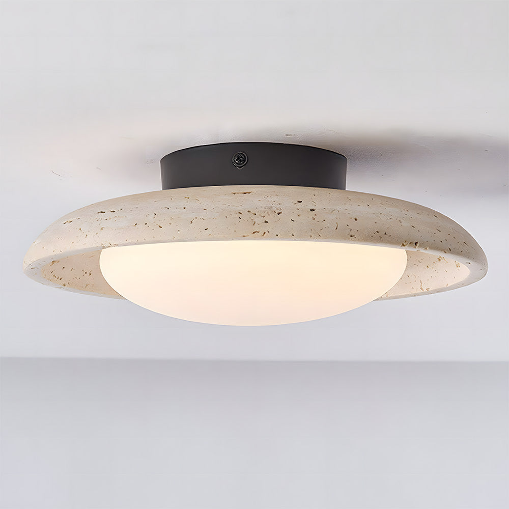 Wabi-Sabi Travertine Semi Flush Ceiling Lights For Hallway