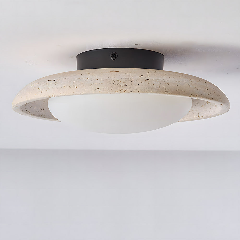 Wabi-Sabi Travertine Semi Flush Ceiling Lights For Hallway