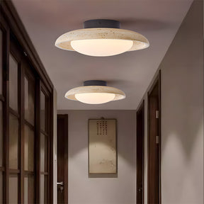 Wabi-Sabi Travertine Semi Flush Ceiling Lights For Hallway