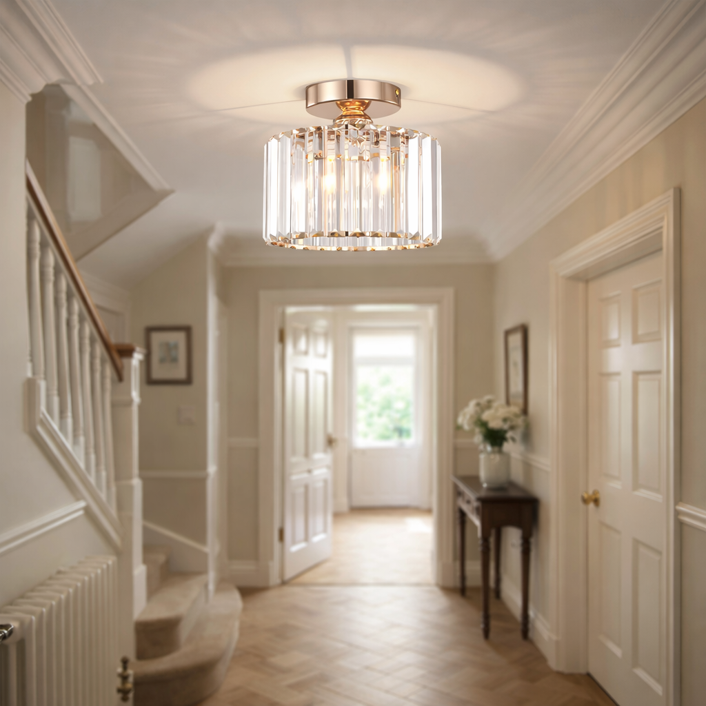 Luxury Crystal Semi-flush Mount Ceiling Light