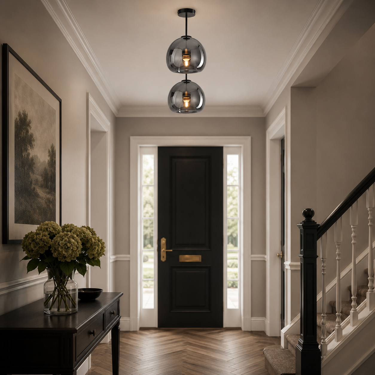 Retro Copper Glass Modern Ceiling Lights