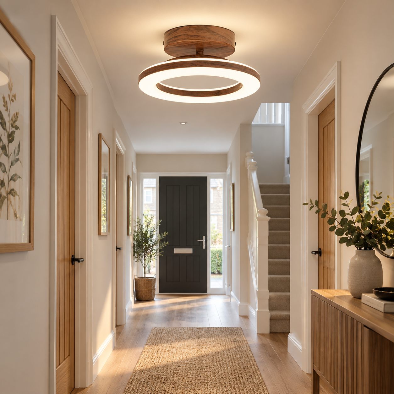 Aria Semi Flush Hallway LED Ceiling Light