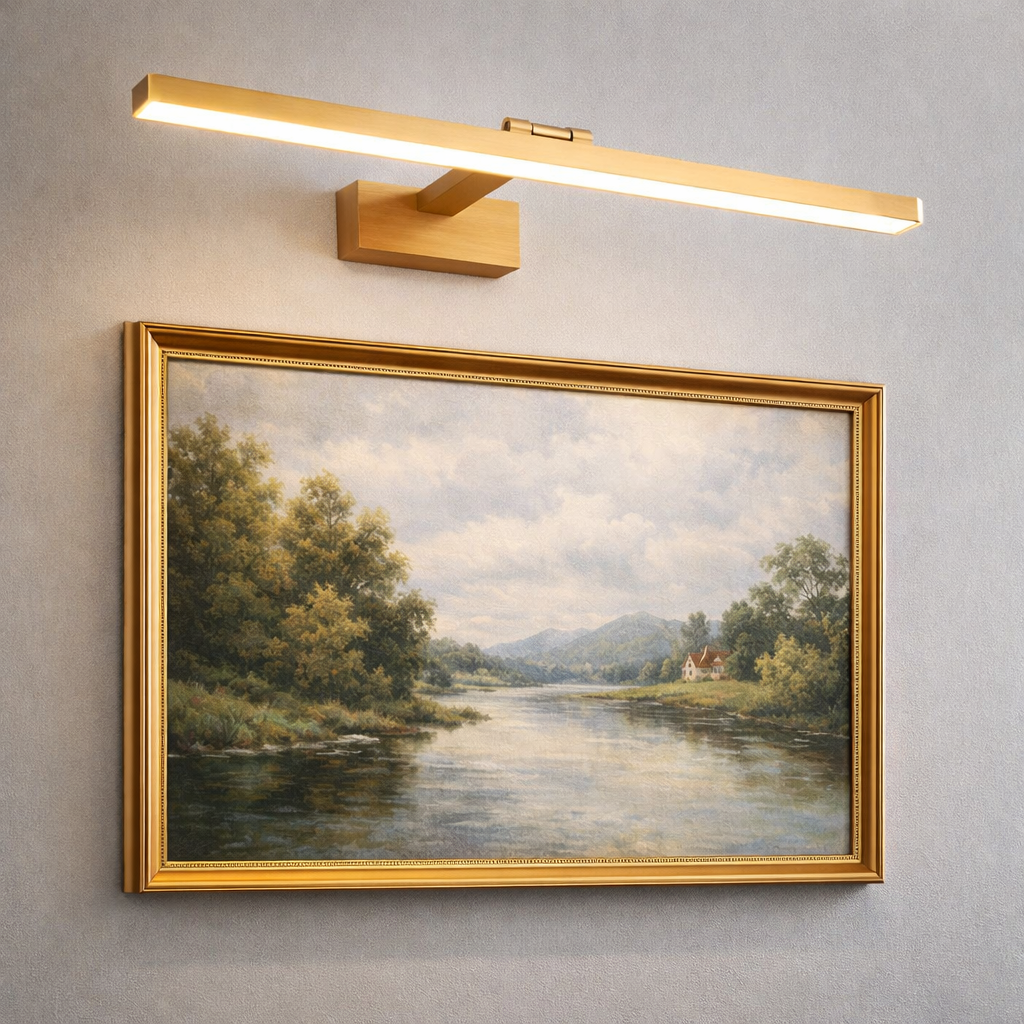 Contemporary Aluminum Simple Long Mirror Bathroom Wall Lighting, Picture Light