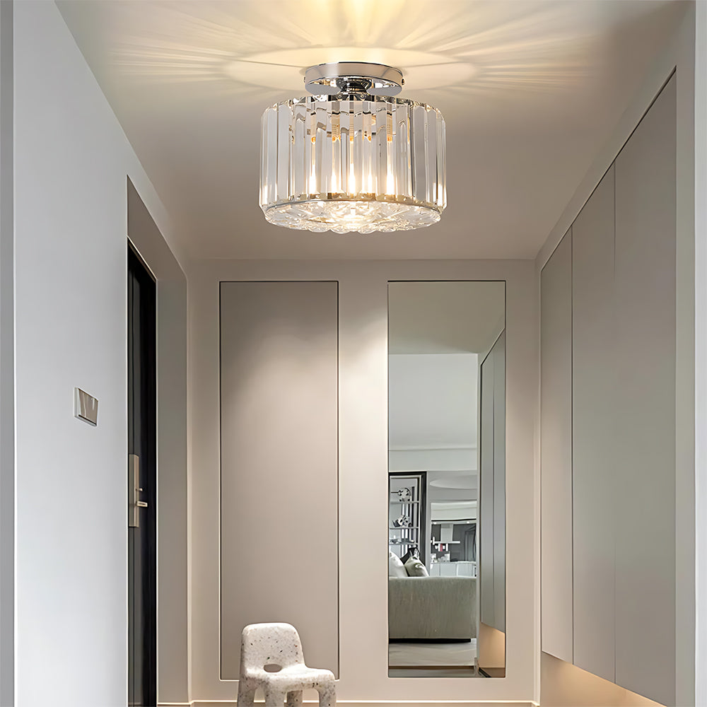 Modern Crystals Semi Flush Mount Ceiling Light for Hallway