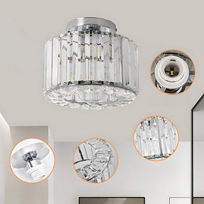 Modern Crystals Semi Flush Mount Ceiling Light for Hallway