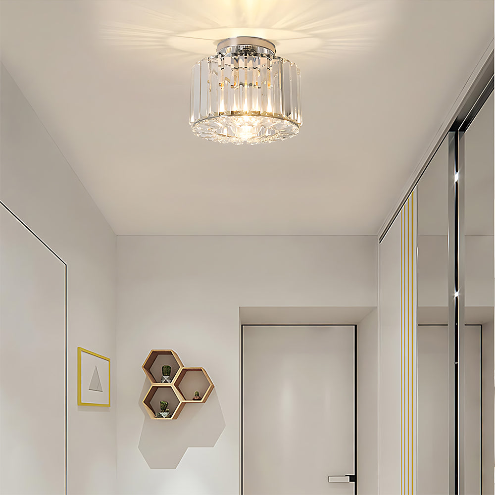Modern Crystals Semi Flush Mount Ceiling Light for Hallway