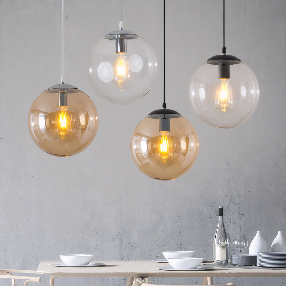 Nordic Simple Round Glass Kitchen Hanging Pendant Light