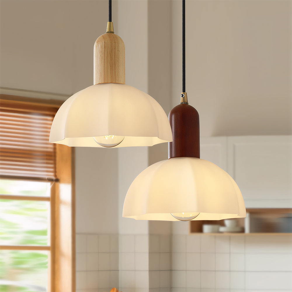 Retro Creative Glass Shade Pendant Light For Bedroom