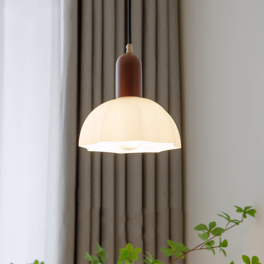 Retro Creative Glass Shade Pendant Light For Bedroom