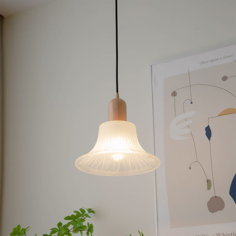 Retro Creative Glass Shade Pendant Light For Bedroom