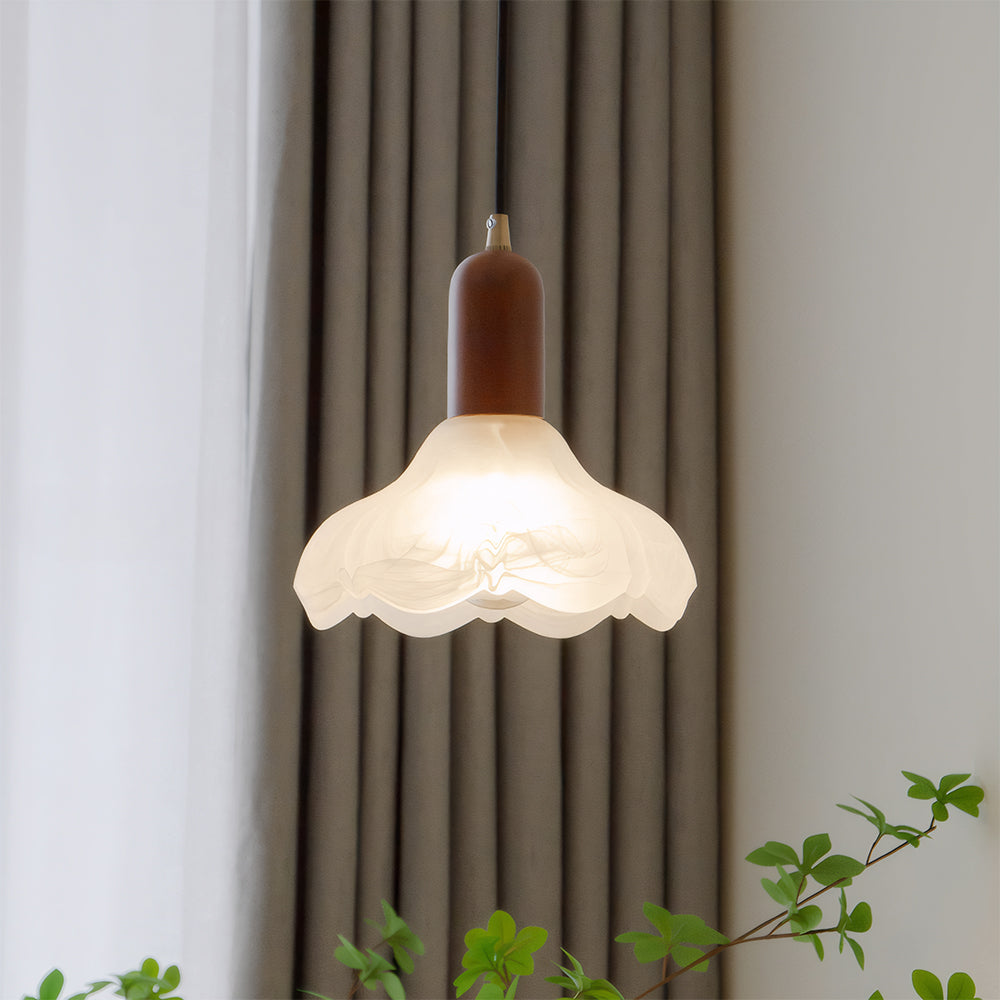 Retro Creative Glass Shade Pendant Light For Bedroom