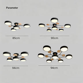 Contemporary Modern Round Black Semi Flush Ceiling Lights