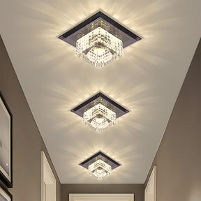 Minimalist Crystal Black LED Hallway Ceiling Lights