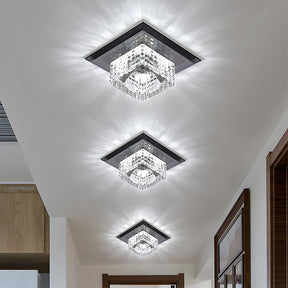 Minimalist Crystal Black LED Hallway Ceiling Lights