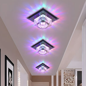 Minimalist Crystal Black LED Hallway Ceiling Lights