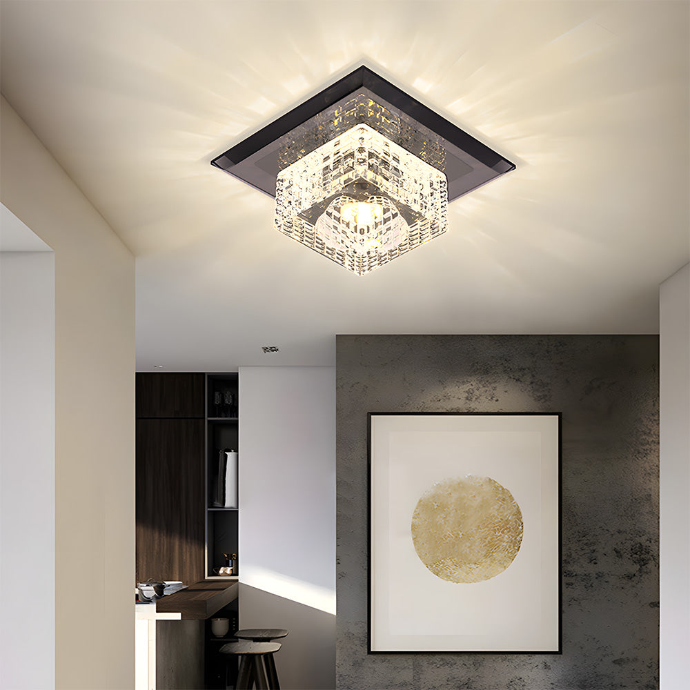 Minimalist Crystal Black LED Hallway Ceiling Lights