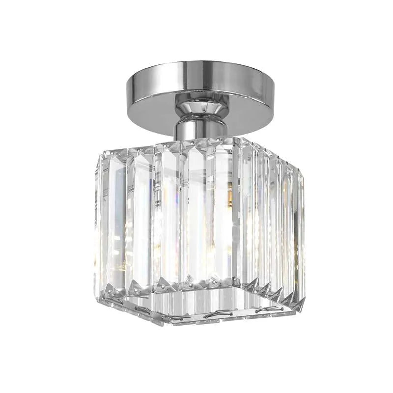 Modern Simplicity Clear Striped Glass Shade Ceiling Light