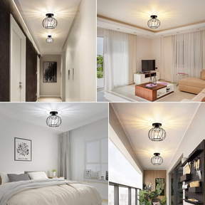 Set of 2 Black Simple Luxury Glass Hallway Ceiling Light