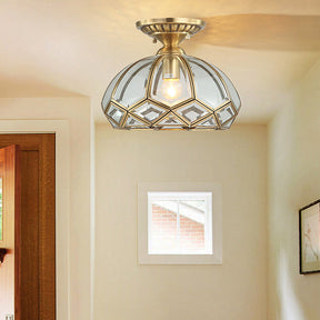 Vintage Copper Geometry Ceiling Hallway Light