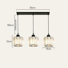 Modern Multi-Head Glass Kitchen Black Pendant Light