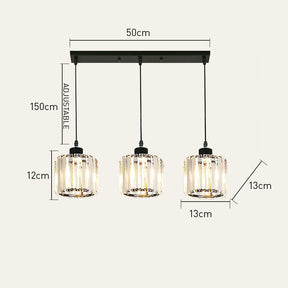 Modern Multi-Head Glass Kitchen Black Pendant Light