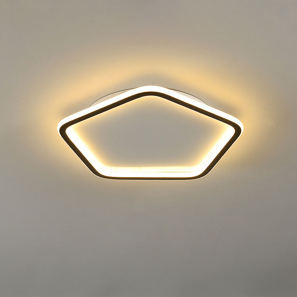 Hollow Simple Nordic Pentagon LED Ceiling Light